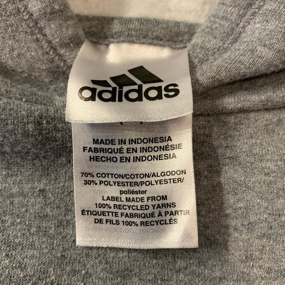 Girl’s size X-Large (16) Adidas all over foil print hoodie front kangaroo pocket - Picture 5 of 8